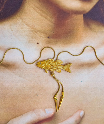 Gold Fish Bolo Tie