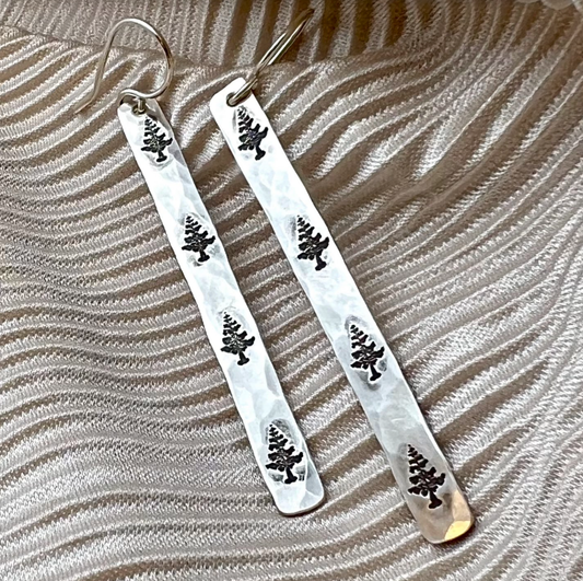 Arbor Handmade Earrings | Tree Stamped Earrings