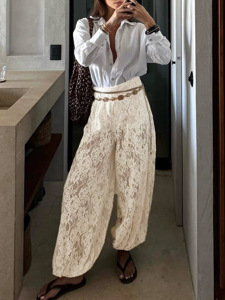 Daring Doily Sheer Pants
