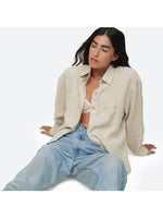 Linen Oversized Long Sleeve Shirt