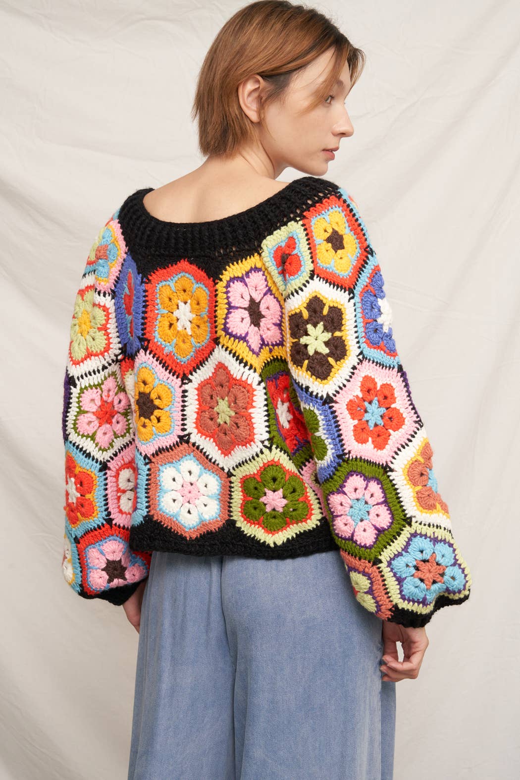 Granny Squared Crochet Sweater