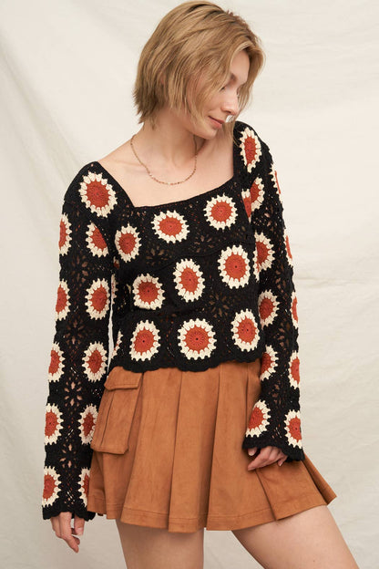 Sunflower Patch Crochet Top
