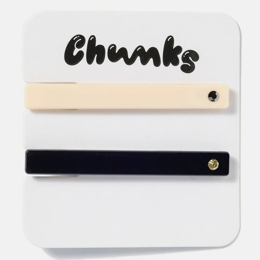 Allie Clips in Cream + Black