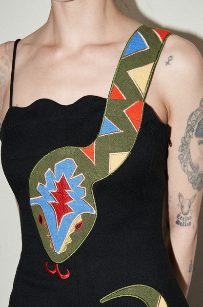 Black Snake Mini Dress