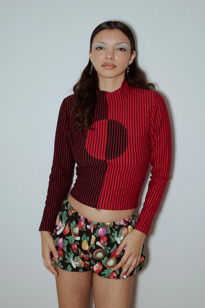 Long Sleeve Mock Neck Crop