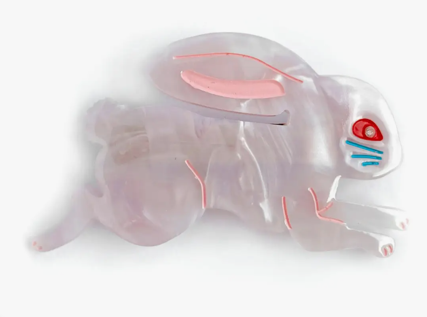 Lingonberry Candy Bunny Blue Hair Barrette