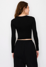 Seamless Scoop Long Sleeve Crop Top