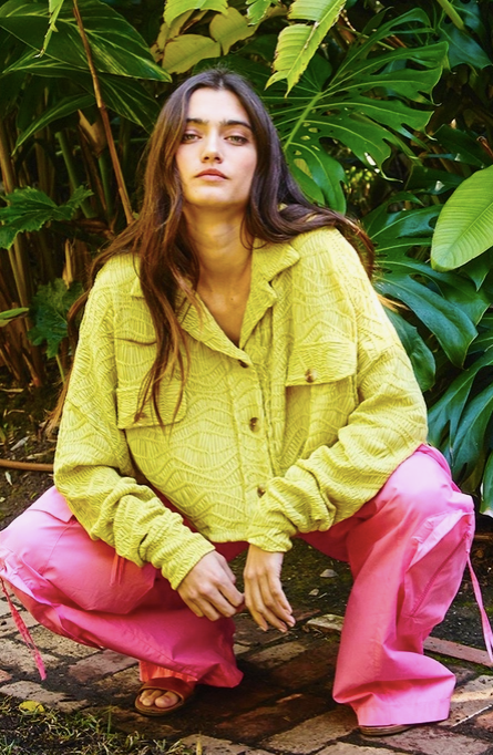 Cropped Textured Shacket