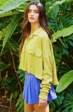 Cropped Textured Shacket