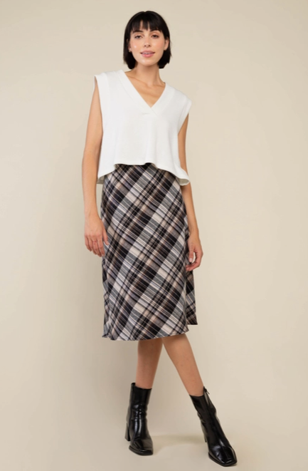 Asher Bias Plaid Skirt