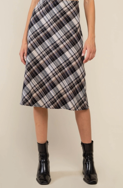 Asher Bias Plaid Skirt