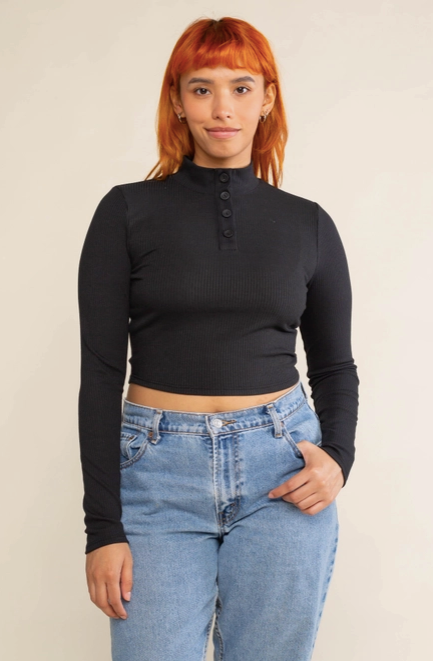 Peri Mock Neck Top