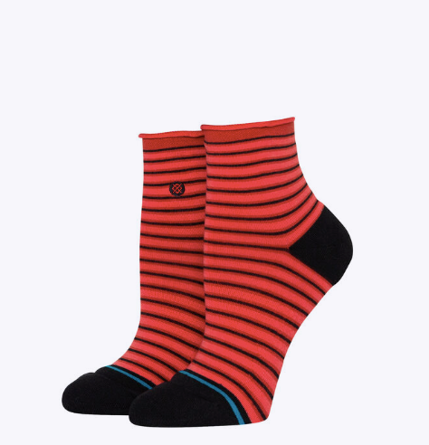 Red Fade Quarter Socks