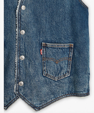 Reversible Sherpa Denim Vest