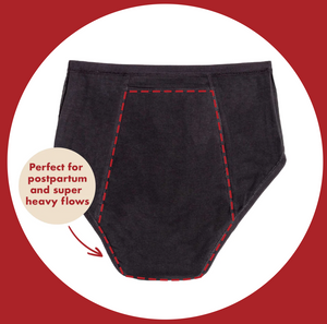 Extra Coverage High Waisted Organic Cotton Undies-Heavy Flows