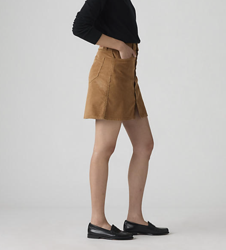 Retro Button Front Skirt