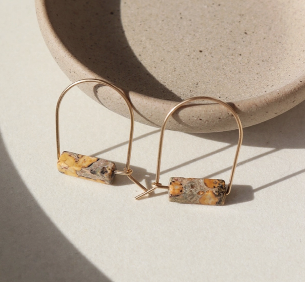 Leopard Skin Jasper Arches Earrings
