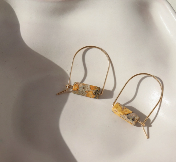 Leopard Skin Jasper Arches Earrings
