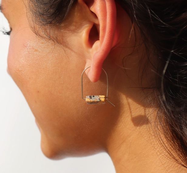 Leopard Skin Jasper Arches Earrings