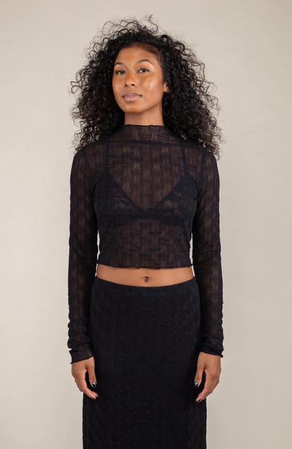 Abra Jacquard Mesh Top