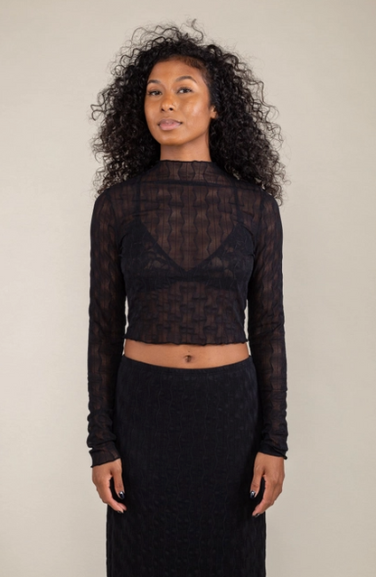 Abra Jacquard Mesh Top