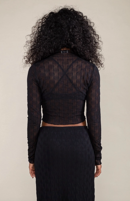 Abra Jacquard Mesh Top