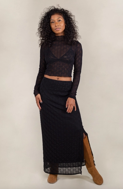 Abra Jacquard Mesh Top