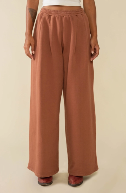 Double Pleat Wide Leg Sweatpants