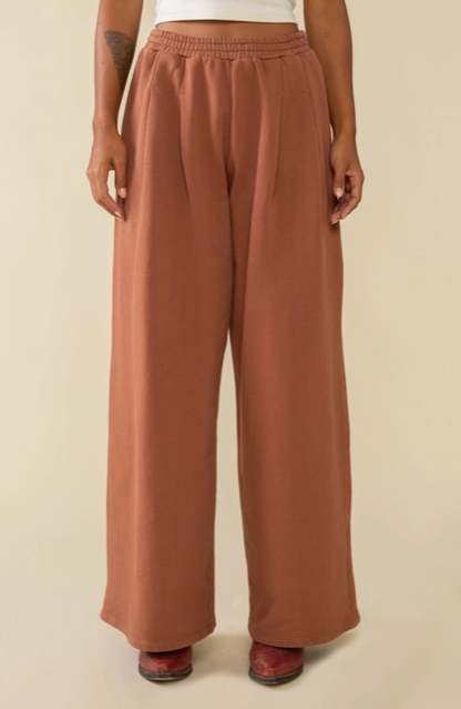 Double Pleat Wide Leg Sweatpants