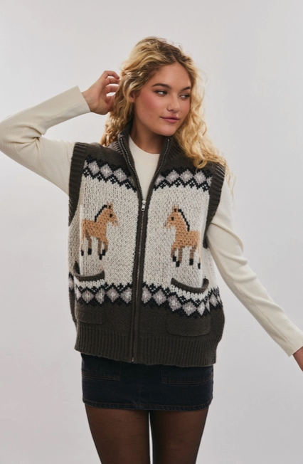 horse girl vest