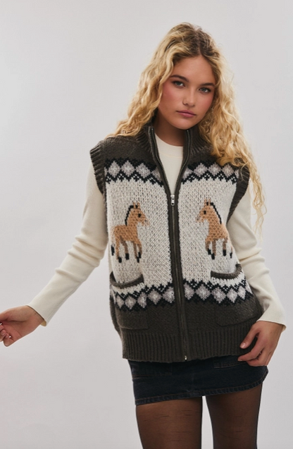 horse girl vest