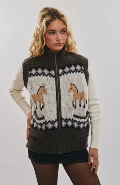 horse girl vest