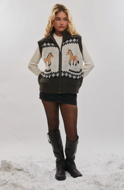 horse girl vest