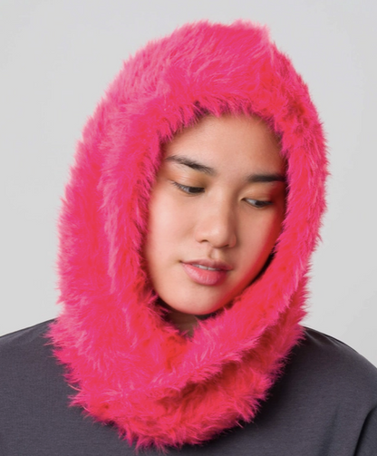 Faux Fur Knit Hood
