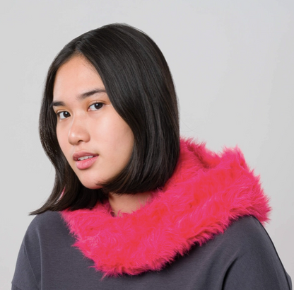 Faux Fur Knit Hood