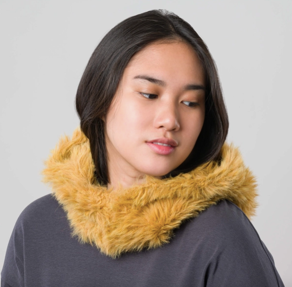 Faux Fur Knit Hood