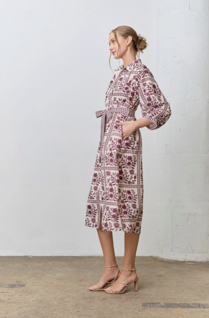 Borders Shirt Dress