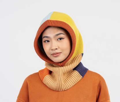 Mismatch Knit Hood