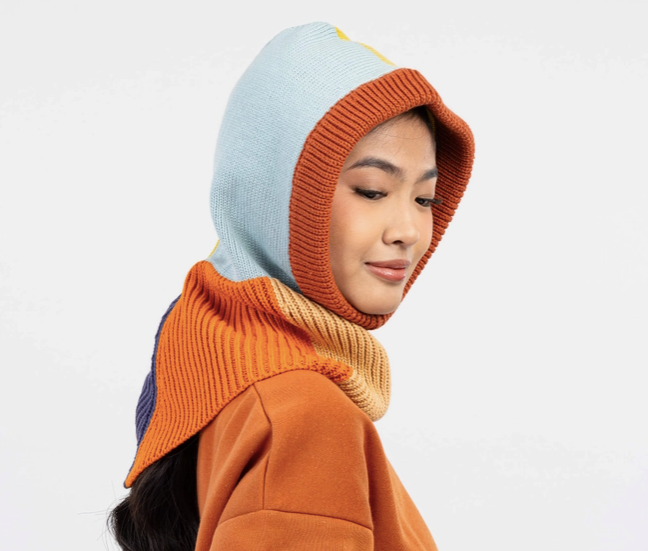 Mismatch Knit Hood