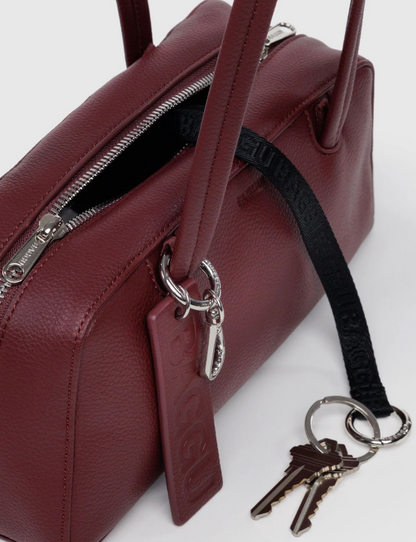 Small Recycled Leather Bowler Bag