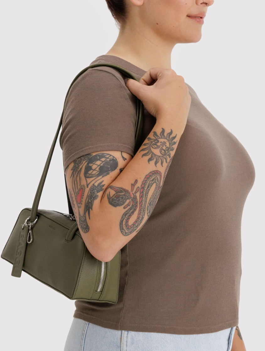 Baggu Small Recycled Leather Bowler Bag