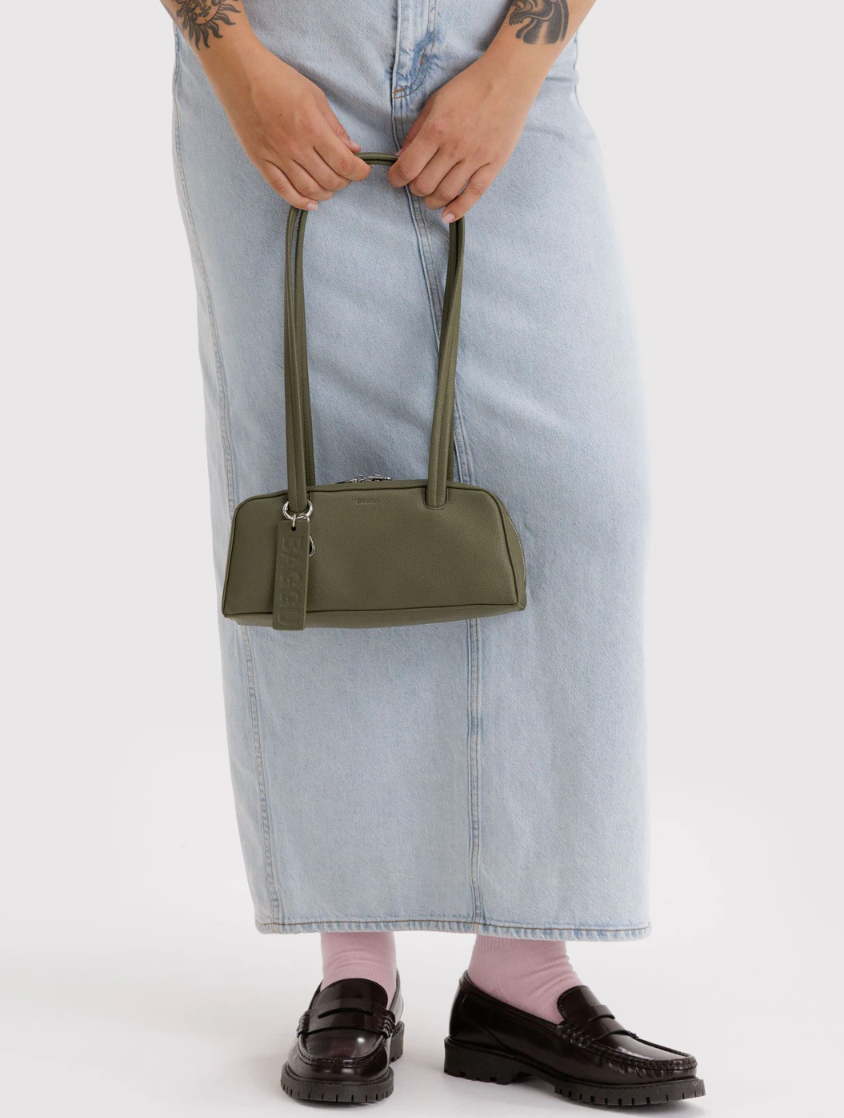 Baggu Small Recycled Leather Bowler Bag
