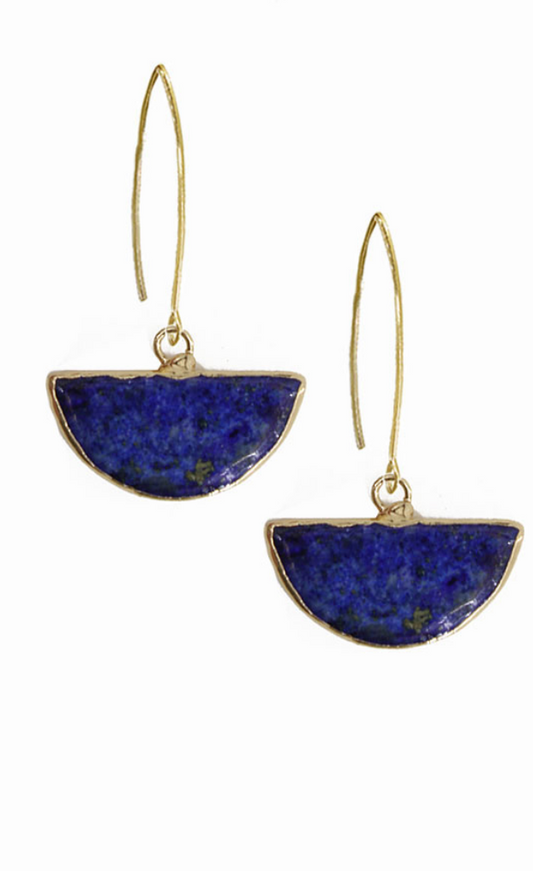 Semi Slice Lapis Earrings