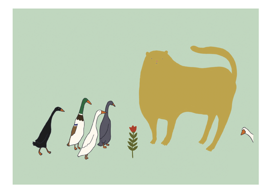 Cat and Runner Ducks Have a Shared Interest Card