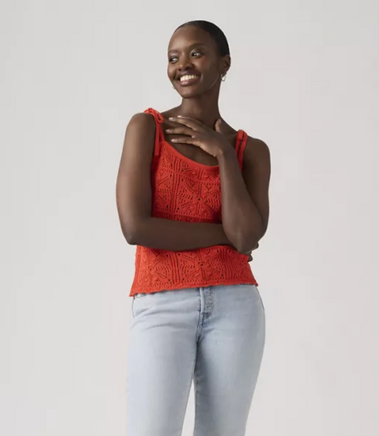 Abbey Tie Shoulder Crochet Tank