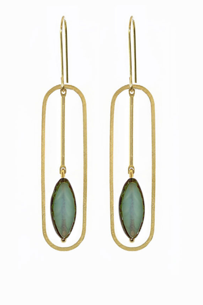 Interior Design Green Earrings