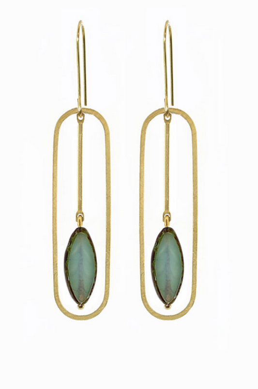 Interior Design Green Earrings