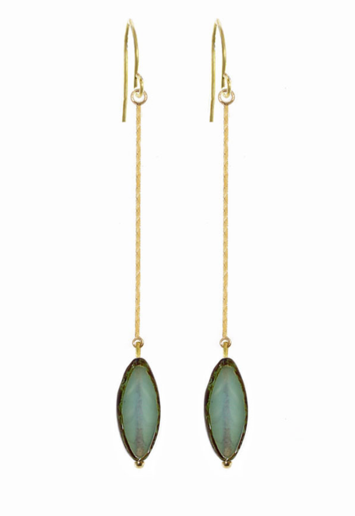 Green Spindle Dangles