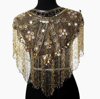 Mardi Gras Beaded Shawl