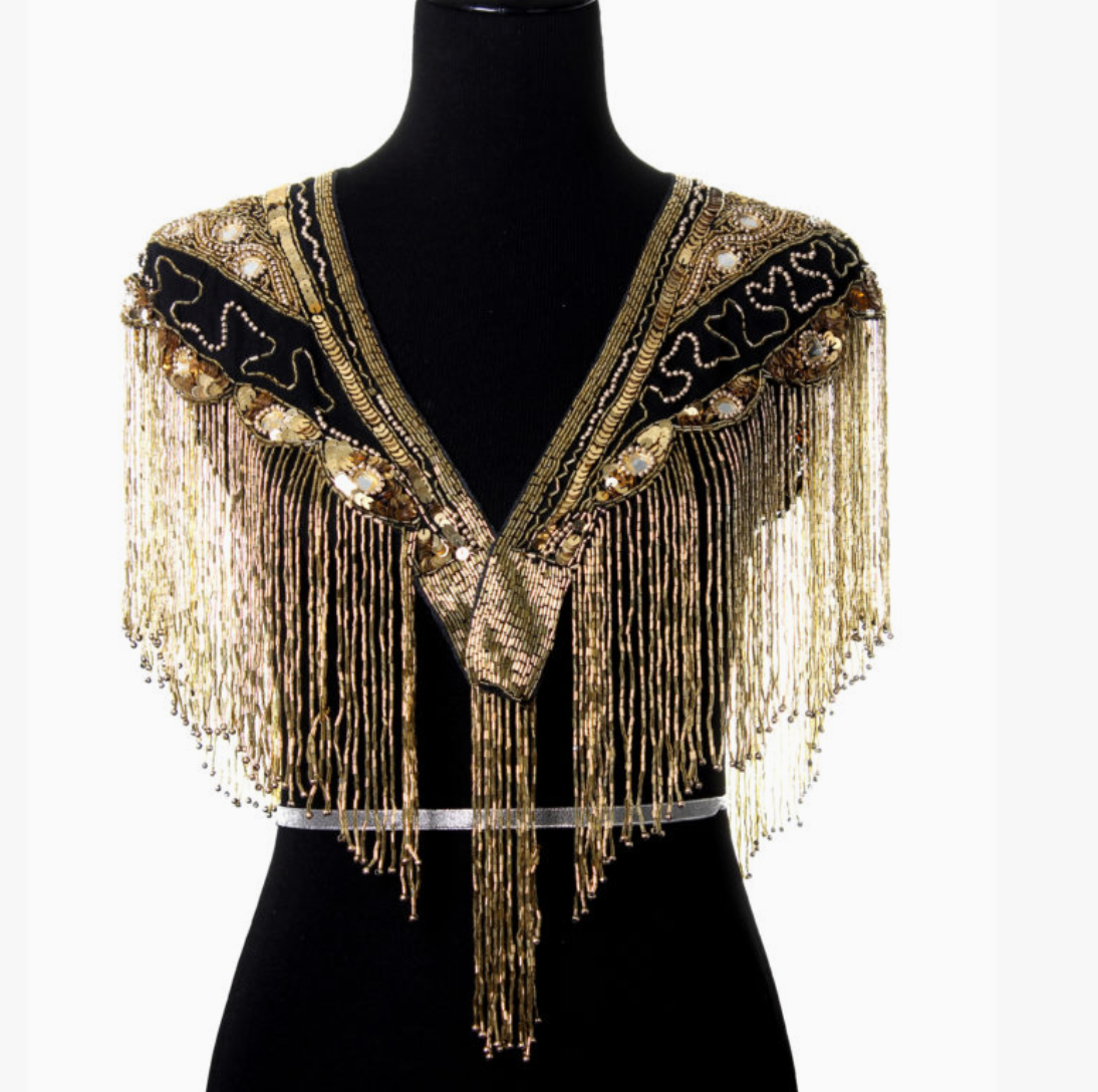Mardi Gras Beaded Shawl